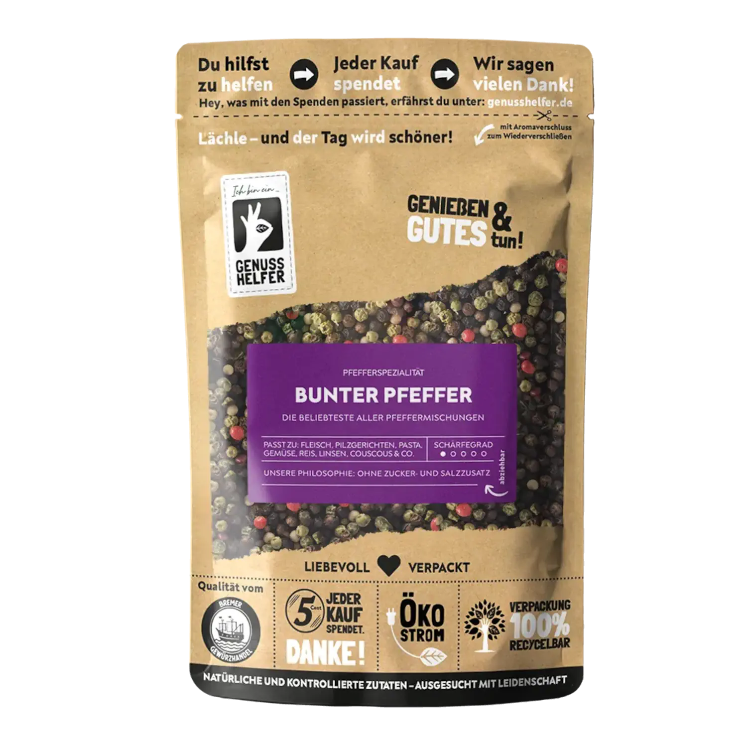 Bunter Pfeffer, ganz, 150g