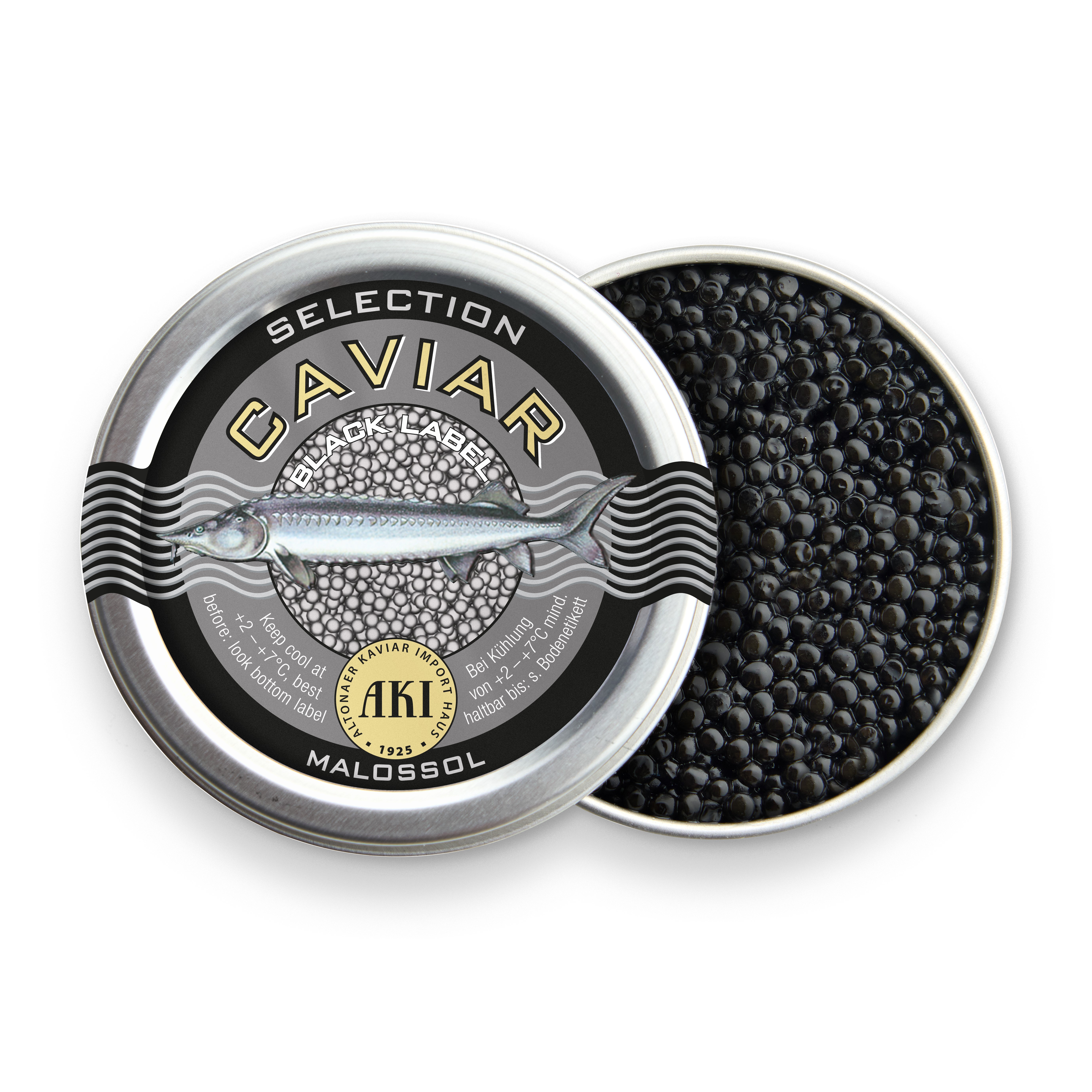 Kaviar, AKI PRESTIGE Selection Black Label Caviar, frisch, 30g Dose